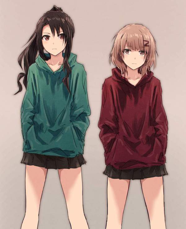 【ウィンクの日】無表情で立っている２人の女子の二次エロ画像【18枚目】