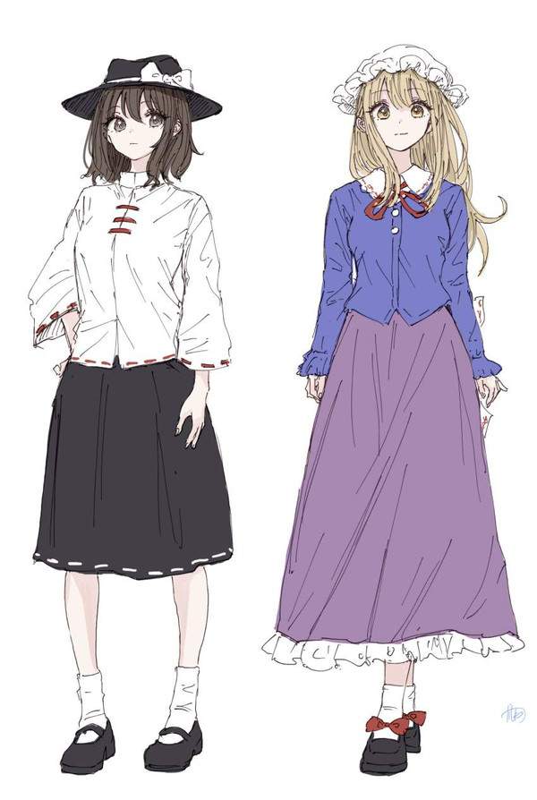 【ウィンクの日】無表情で立っている２人の女子の二次エロ画像【30枚目】
