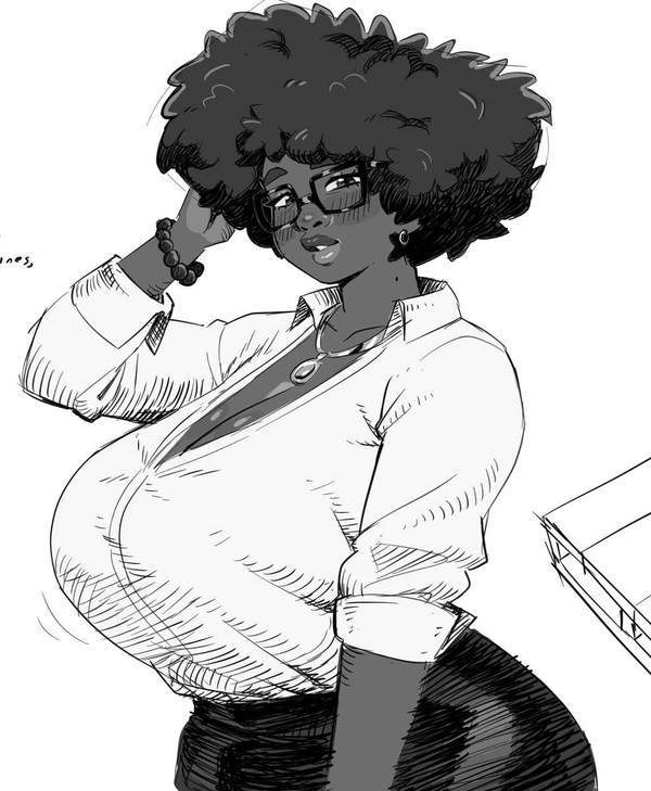 【愛しいお風呂の日】乳デカアフロ女子の二次エロ画像【29枚目】