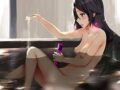 【風呂で自慰】湯船に漬かりつつオナニーする女子達の二次エロ画像
