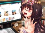 【インターネット記念日】PCモニター見ながらオナる女子のエロ画像