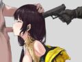 【射精と同時に撃たれそう】銃を頭に突き付けられつつフェラチオする女子達の二次エロ画像